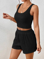 Scoop Neck Top and Shorts Set