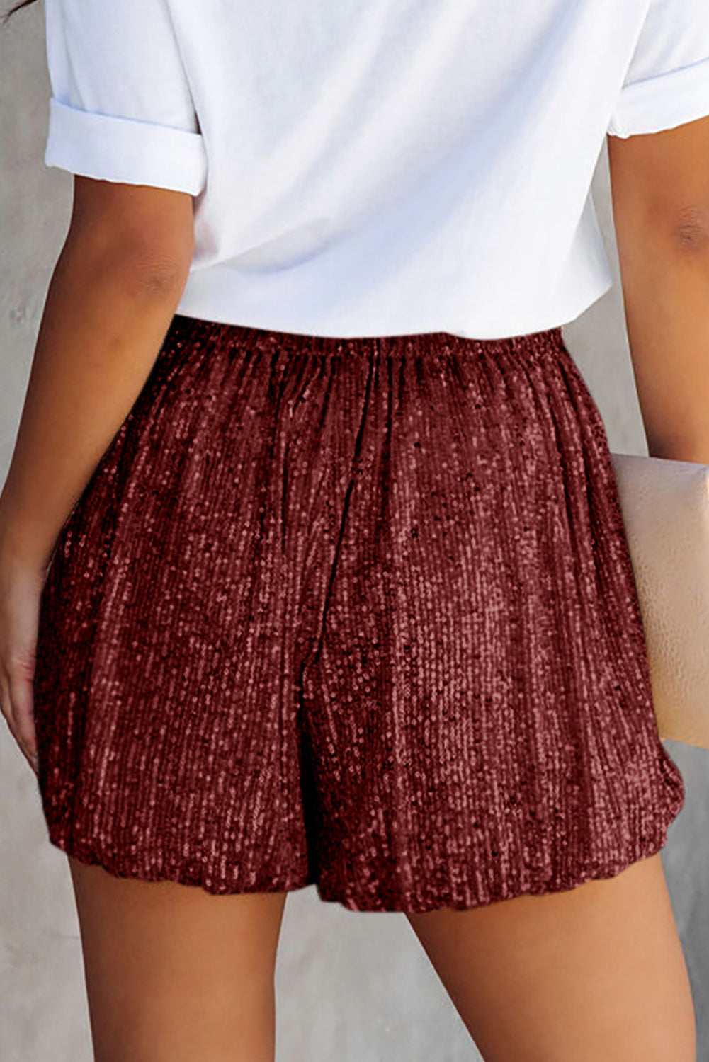 Sequin Elastic Waist Shorts | Sparkly & Stylish Party Wear
