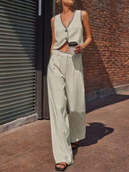 V-Neck Vest and Pants Set