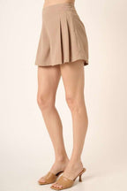 Mittoshop Side Invisible Zipper Pleated Shorts