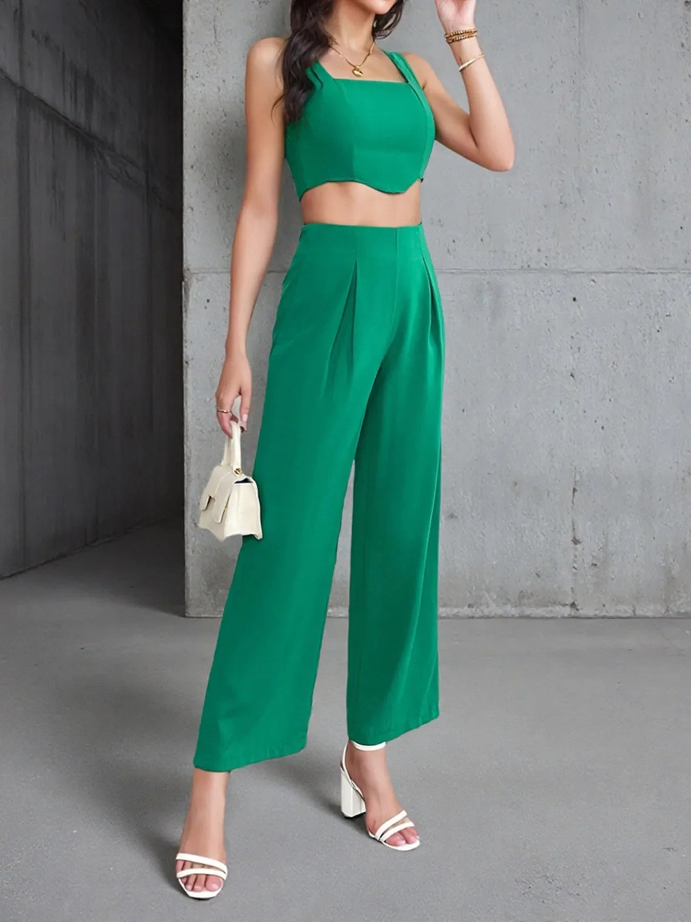 Square Neck Tank and Pants Set
