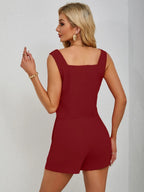 Square Neck Wide Strap Tank and Shorts Set