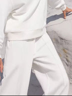 Round Neck Long Sleeve Top & Elastic Waist Pants Set