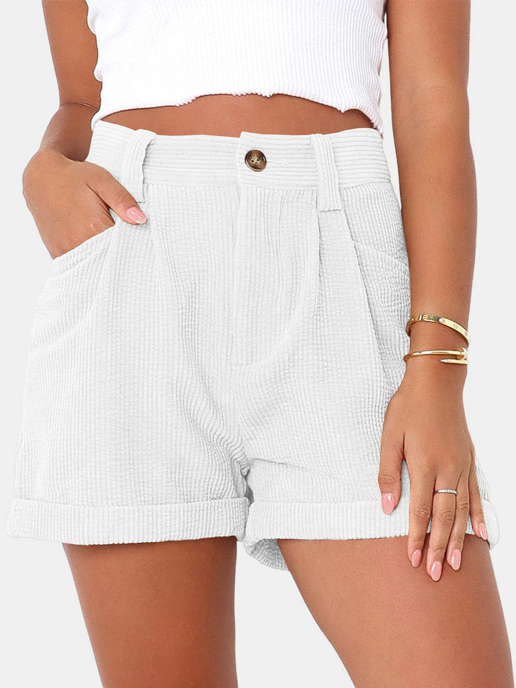 Full Size High Waist Shorts with Pockets | Comfortable & Stylish Everyday Wear