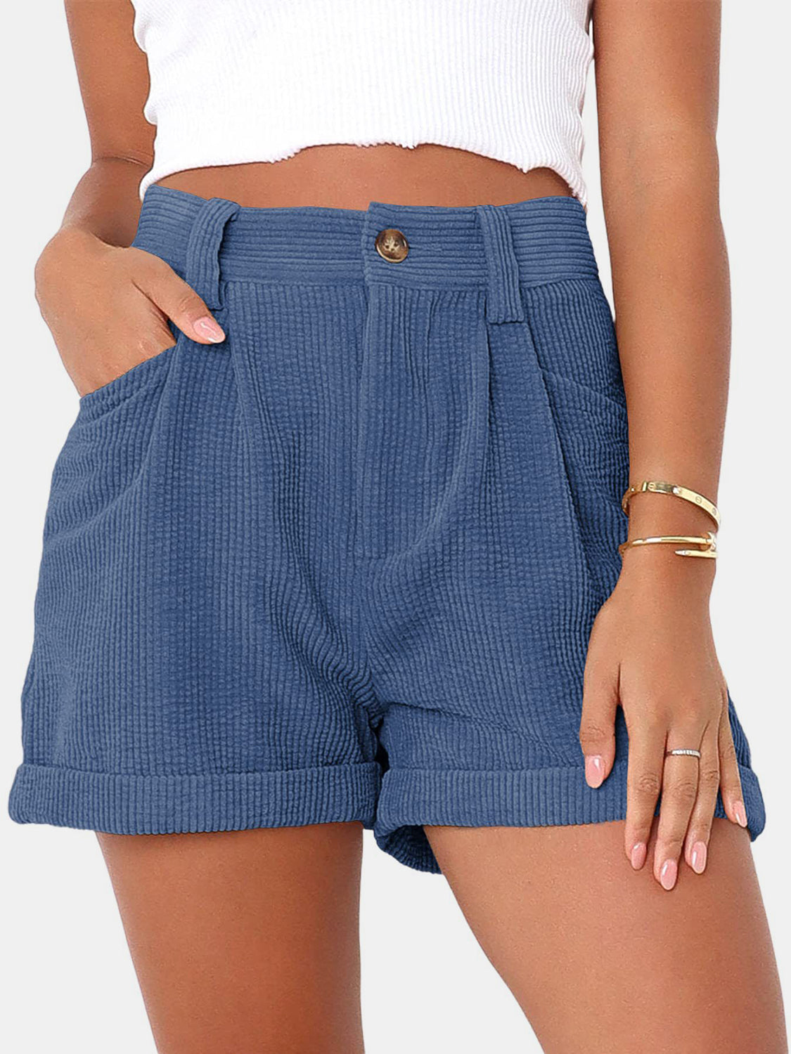 Full Size High Waist Shorts with Pockets | Comfortable & Stylish Everyday Wear