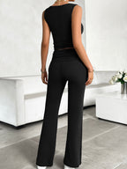 Ribbed Round Neck Tank and Pants Set | Chic & Comfortable Loungewear