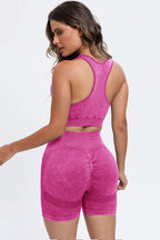 3-Piece Washed Square Neck Wide Strap Active Set – Stylish & Comfortable