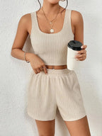 Scoop Neck Top and Shorts Set