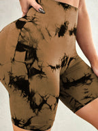 Tie-Dye High Waist Active Shorts | Trendy & Comfortable