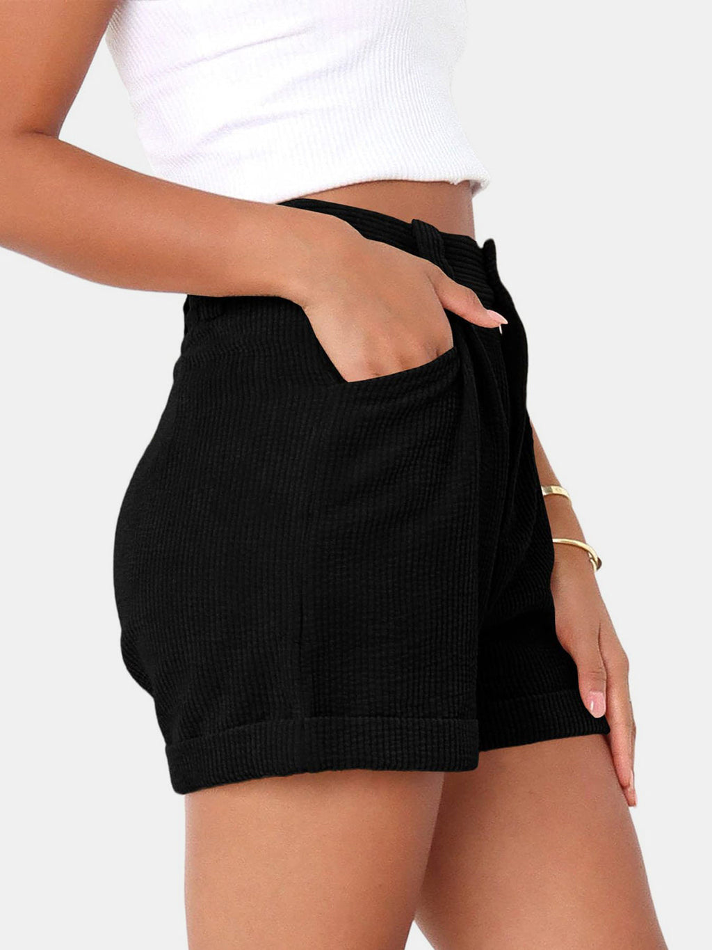 Full Size High Waist Shorts with Pockets | Comfortable & Stylish Everyday Wear