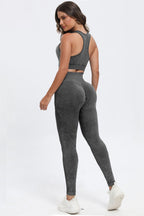 3-Piece Washed Square Neck Wide Strap Active Set – Stylish & Comfortable