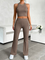 Ribbed Round Neck Tank and Pants Set | Chic & Comfortable Loungewear