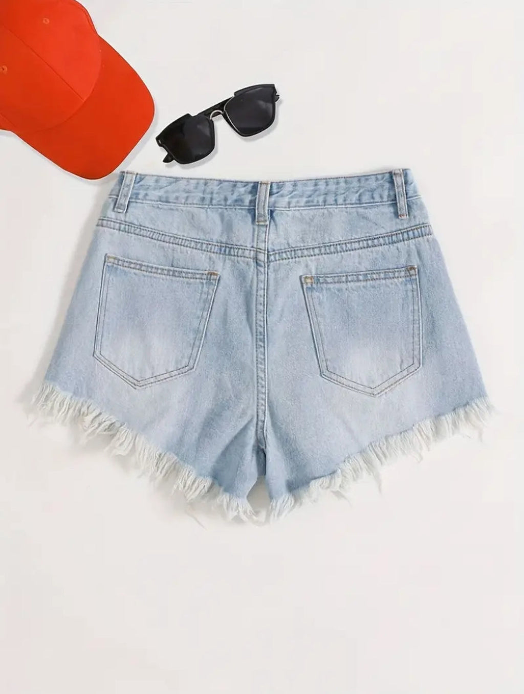 Ripped High Waist Distressed Denim Shorts – Trendy & Stylish
