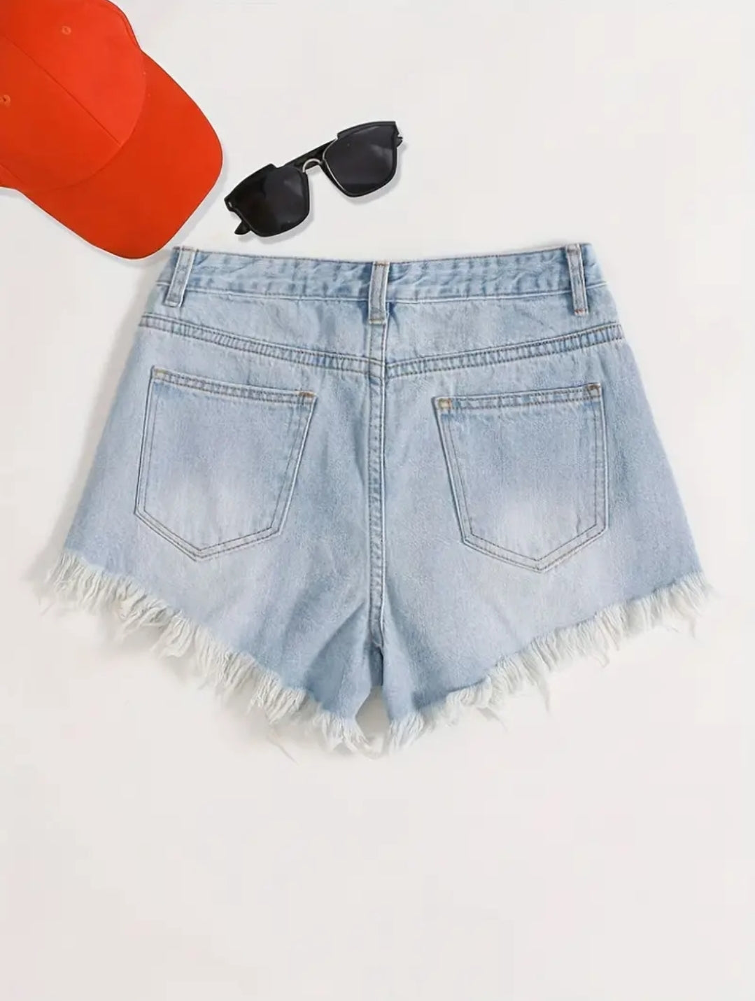 Ripped High Waist Distressed Denim Shorts – Trendy & Stylish