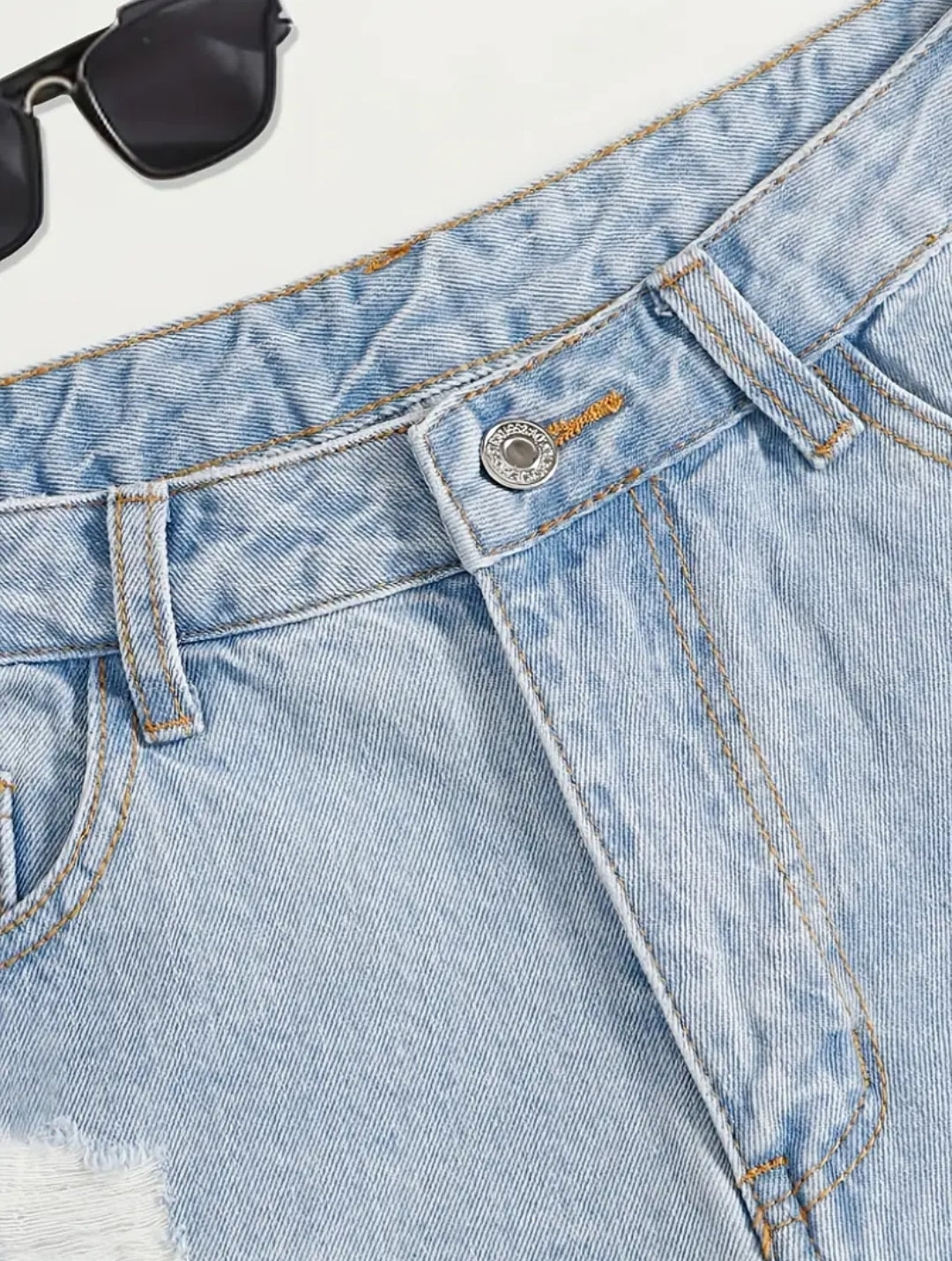 Ripped High Waist Distressed Denim Shorts – Trendy & Stylish