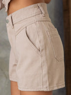 Sleeveless Button-Up Top and Shorts Denim Set