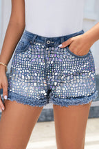 Raw Hem Denim Shorts with Pockets | Trendy & Casual Jean Shorts