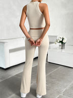 Ribbed Round Neck Tank and Pants Set | Chic & Comfortable Loungewear