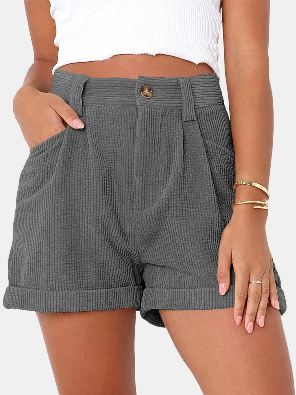 Full Size High Waist Shorts with Pockets | Comfortable & Stylish Everyday Wear