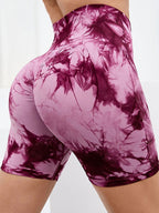 Tie-Dye High Waist Active Shorts | Trendy & Comfortable