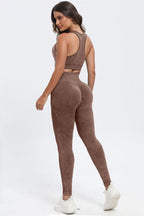 3-Piece Washed Square Neck Wide Strap Active Set – Stylish & Comfortable